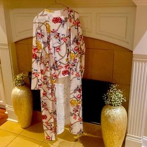 Pants with long duster multi color XL fit never worn no tags new